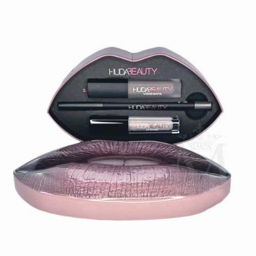Huda Beauty Contour & Strobe Lip Set Silverfox | 3-Piece Kit Newage Trendz