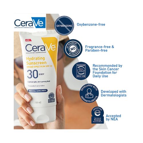 CeraVe 100% Mineral Sunscreen SPF 30, 5 Oz