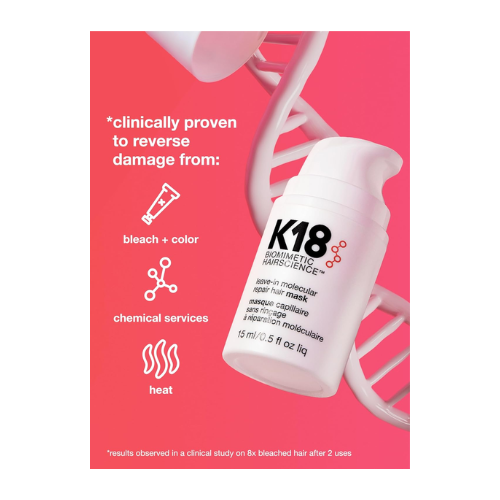 K18 Leave-In Molecular Repair Hair Mask, 15ml