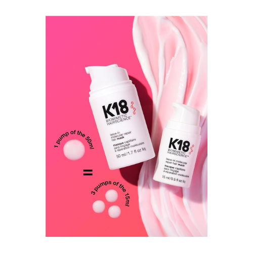 K18 Leave-In Molecular Repair Hair Mask, 15ml