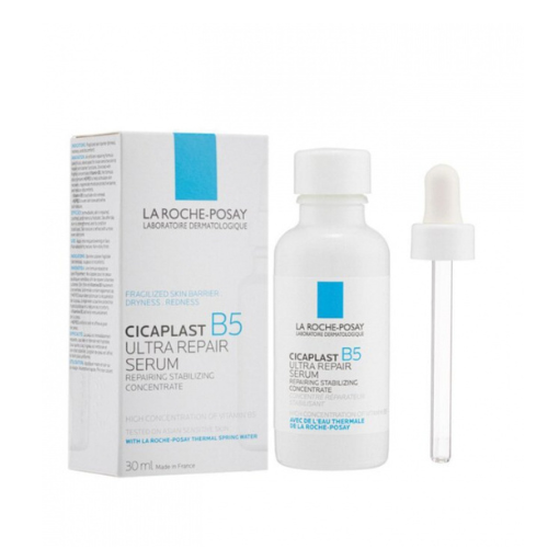 La Roche-Posay Cicaplast Ultra Repair Serum with packaging on a white background