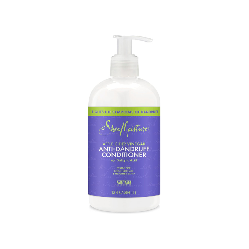 SheaMoisture anti-dandruff conditioner bottle on a white background