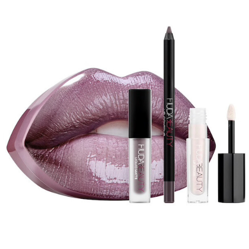 Huda Beauty Contour & Strobe Lip Set Silverfox | 3-Piece Kit Newage Trendz