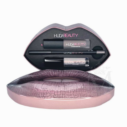 Huda Beauty Contour & Strobe Lip Set Silverfox | 3-Piece Kit Newage Trendz